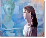 In this painting one of the girls is a contemporary one end the second one is from antiquity