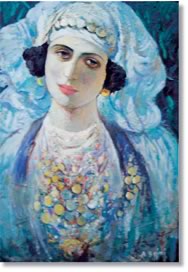Beautifull painting about for south albanian woman
