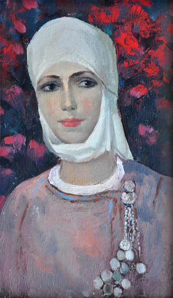 Agim Zajmi – Young Woman of Rugova – portrait – oil on canvas