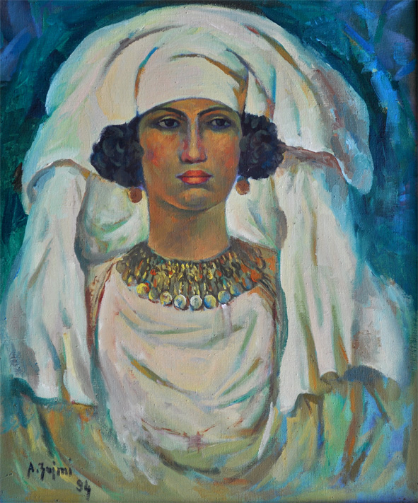 Albanian woman from Mirdita, oil on canvas, 1994
